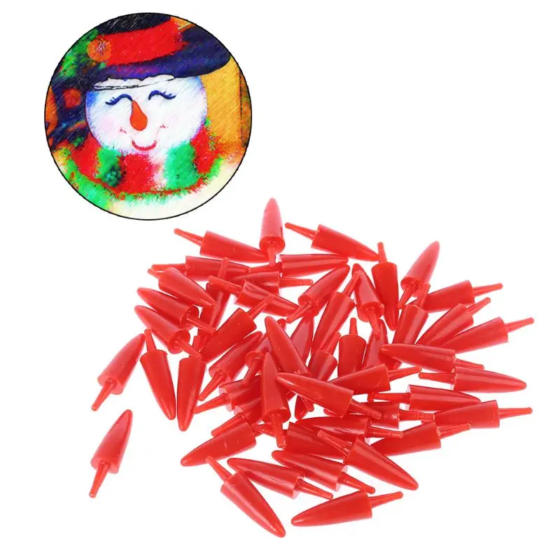 

50pcs 12x23mm Plastic DIY Snowman Nose for Handmade Craft Children Kids Toys Christmas Decor