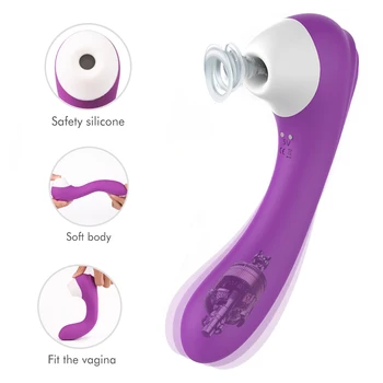 Dual Stimulation Clit Sucker G Spot Dildo Vibrator with 6 Sucking Intensities 9 Strong Vibration Modes Sex Toys for Women 2 in 1 1