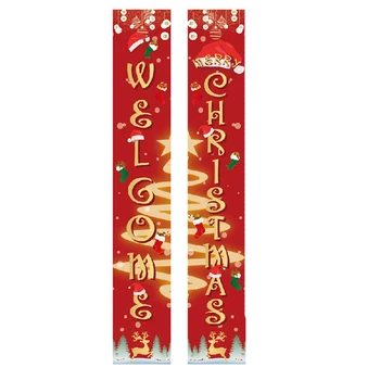 

Christmas Antithetical Couplet Holiday DIY Decorations Flags Xmas Door Flags