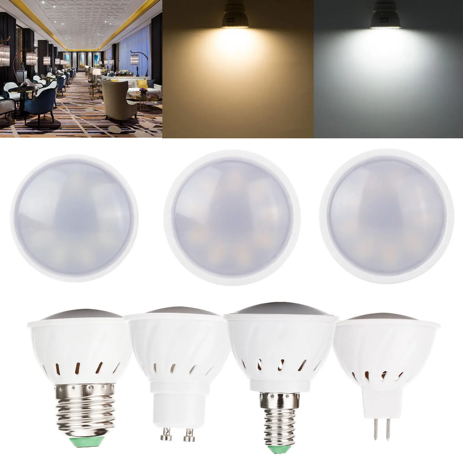GU10 MR17 E27 E14 Светодиодный прожектор лампы 4 Вт 9 светодиодный s lampara 110 В 220 GU 10 7030 SMD