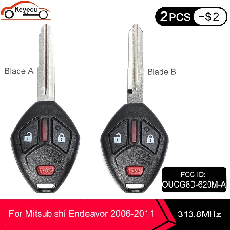Дистанционный ключ KEYECU брелок 2 + 1 3 кнопки 313 8 МГц ID46 для Mitsubishi Endeavor 2006 2007 2008 2009 2010