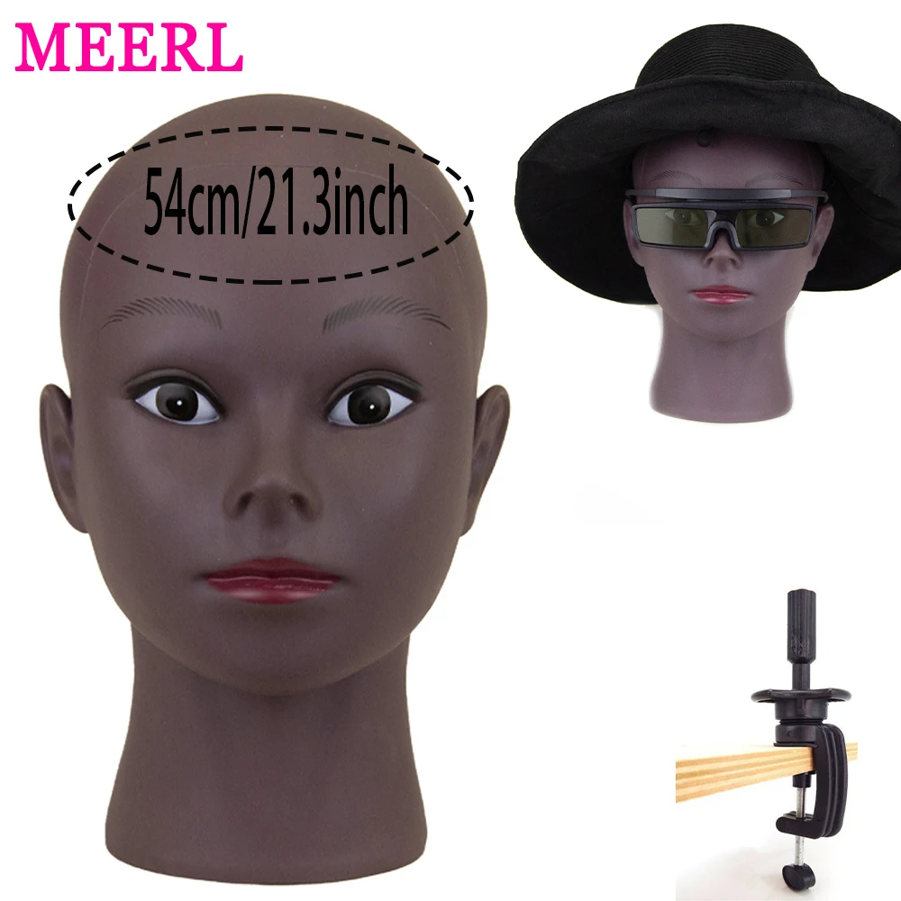 

Bald Mannequin Head For Wigs Training Head Wig Head Professional Cosmetology Wig Making and Display Hat Helmet Glasses Display
