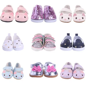 Doll Shoes, Cartoon Pattern, Suitable For 18-inch American Gir Doll And 43cm Shaved Doll, The Best Gift For Children