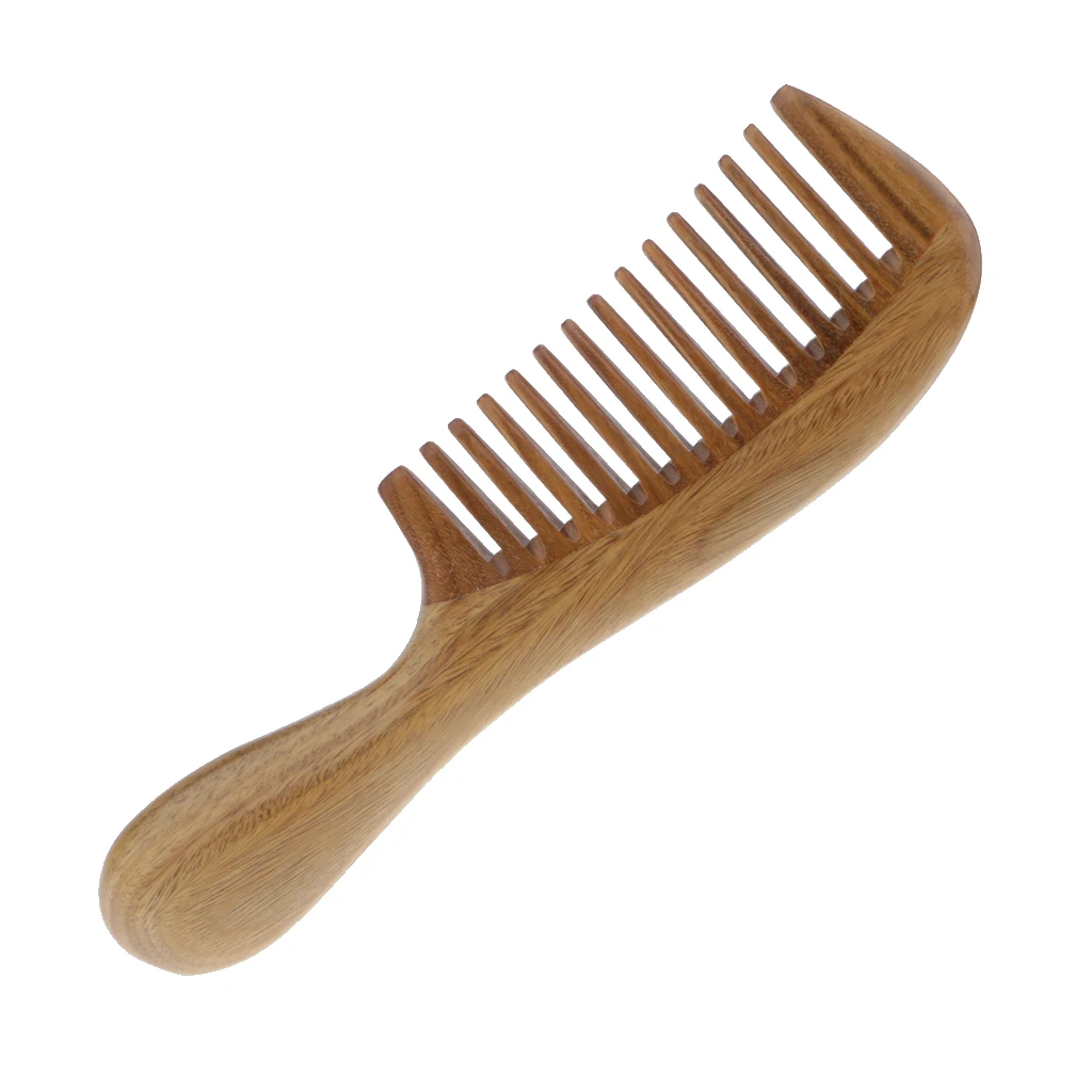 Handheld Wood Hair Comb Head Massage Brush Beard Mustache Groom Wide/Close
