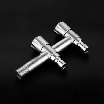 

High Quality 2 Water Outlet Washing Machine Faucet Tap Double Spout Garden Outdoor Water Tap Chrome Plated