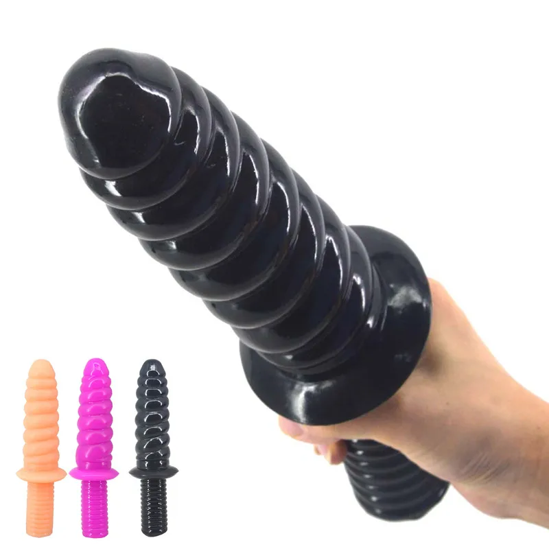 Огромный черный фаллоимитатор на спирали Анальная пробка мастурбатор анальный