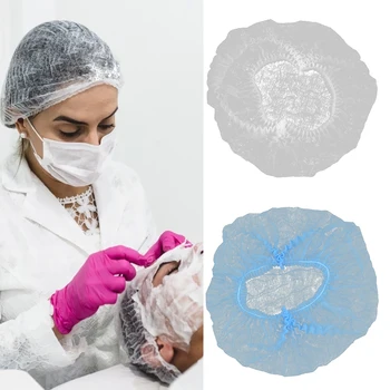 

100pcs Disposable Hat Waterproof Shower Caps Spa Beauty Accessory Anti Saliva Personal Protection Splashproof Equipment