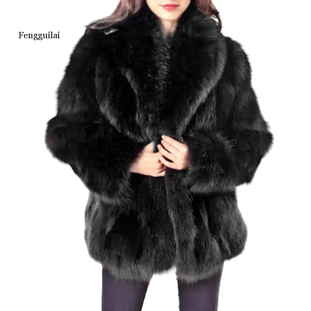 Осенне-зимнее Модное новое пальто с мехом из искусственного бархата, длинное пальто с мехом, женское свободное плотное теплое пальто серебристого и серого цвета