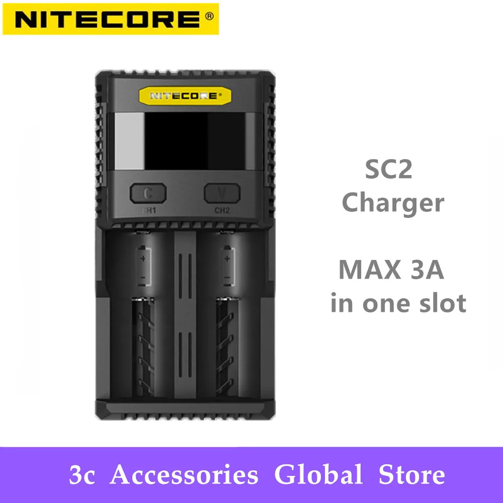 Nitecore sc2-3a cargador de carga rápida para 18650 batería Li-ion