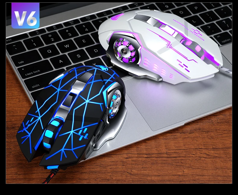 Wired Mouse Professional Gaming Mouse Ergonomic 5500 DPI LED Optical USB PC Gamer 6 Button Quiet with Backlight for PC Laptop small computer mouse