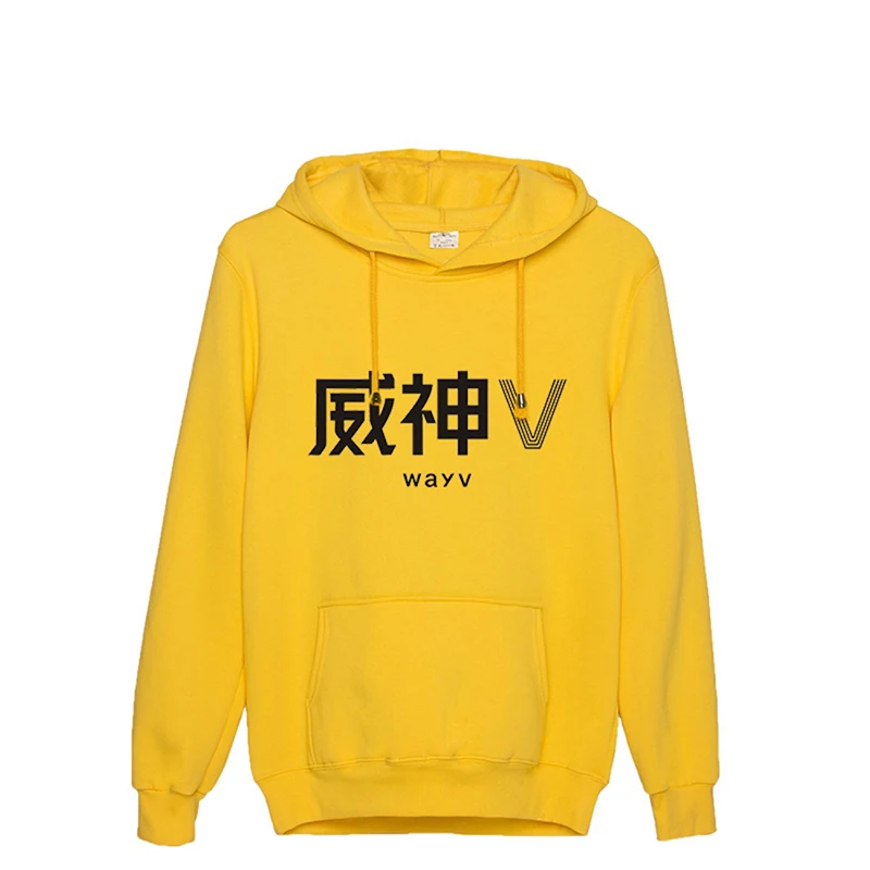 KPOP NCT китайская команда WAYV альбом с той же толстовкой для мужчин и женщин куртка плюс бархат дропшиппинг - Цвет: Цвет: желтый