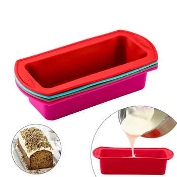 

Silicone Toast Mould Baking Tools Rectangular Silicone Candy Toast Mould Baking Tool DIY Kitchen Cake Bakeware Pan Cake Tools