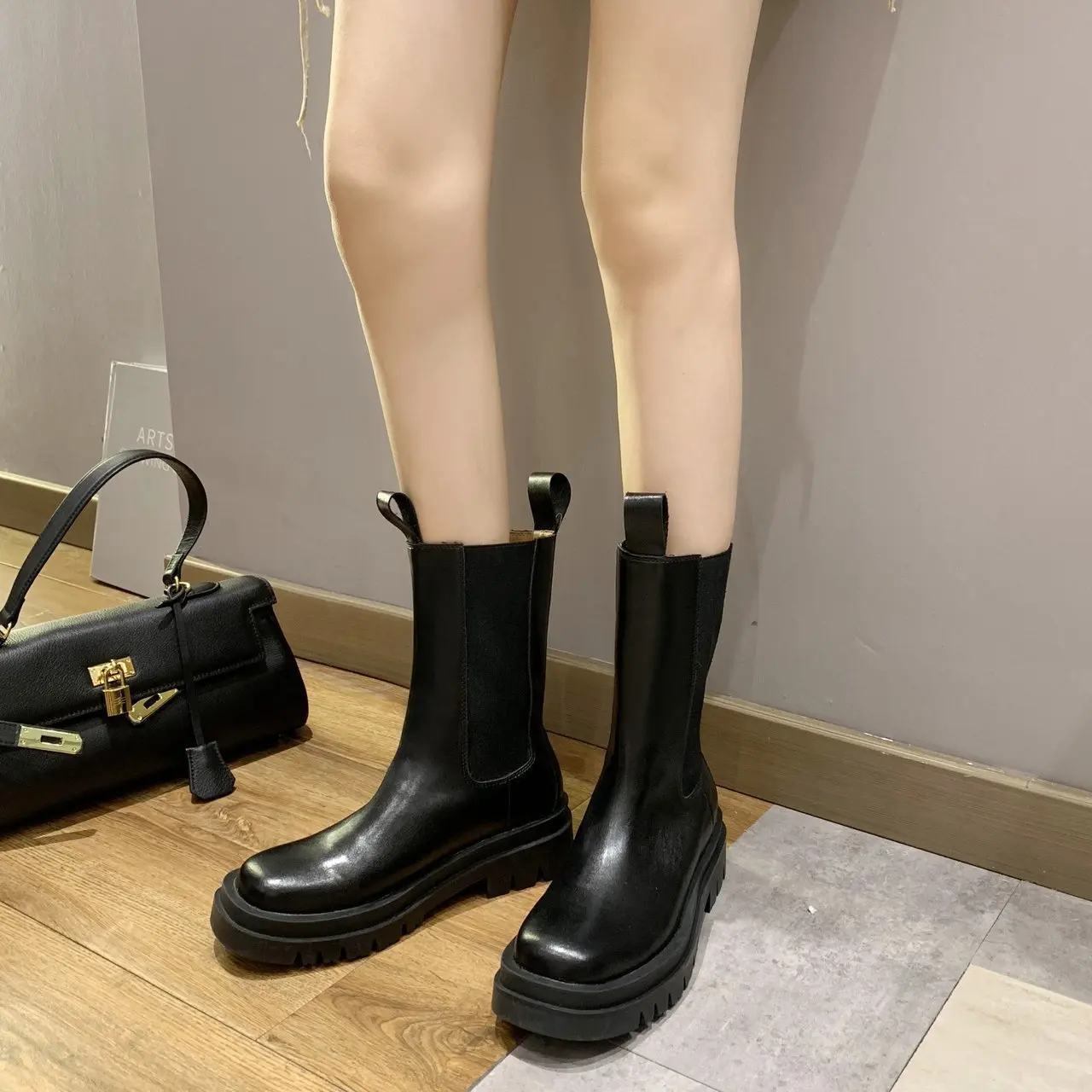 Fashion Boots Women's New Winter plus Velvet Lady's Large Product Mona Smoke Tube Boots Warm Short