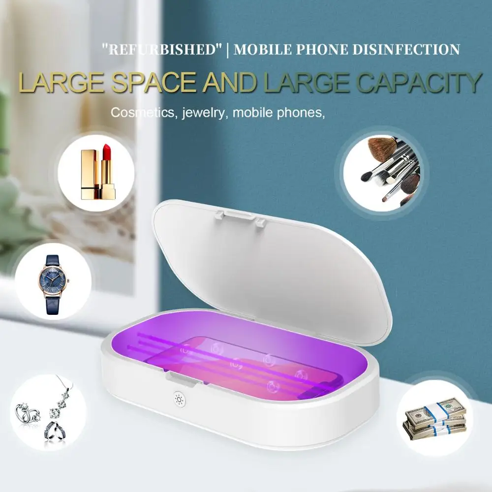 UV Sanitizer Phone Disinfection Box USB Desktop Ultraviolet Sterilizer with Aromatherapy Function for Home Office Safety Hygiene