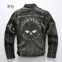 Новинка, Мужская мотоциклетная кожаная куртка с черепом, модная светящаяся байкерская куртка с черепом из воловьей кожи для верховой езды, зимняя куртка для России