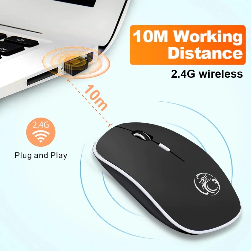 Imice Wireless Mouse Wireless Computer Mouse Ergonomic PC Mice Silent Mini Mause 2.4GHz USB Optical Mouse 1600DPI For Laptop