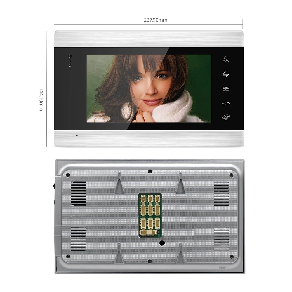 Jeatone Wifi Tuya 7 дюймов видео домофон с 2 шт 720P дверной звонок Система контроля доступа