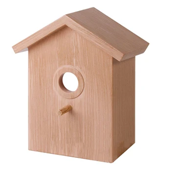 

One-way mirror sticker Bird house Classic imitation wooden house Outdoor ABS Plastic Bird House with 3pcs powerful Suction Cups
