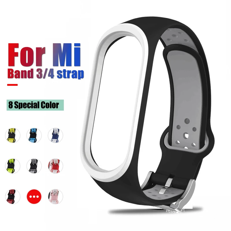 Correa mi band 4 ремешок для Xiaomi Mi 3 smart watch аксессуары силиконовые спортивные дышащие
