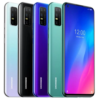 Перейти на Алиэкспресс и купить DOOGEE N30 глобальная полоса 6,55 дюймов перфорированный экран Android 10,0 4180mAh 16MP AI Quad задняя камера 4 Гб 128 ГБ Helio A25 смартфон