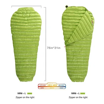 

AEGISMAX outdoor camping Mummy Goose Down Sleeping Bag 3 Season Ultra-Light 11 Degree For Adults 175cm to 190 cm