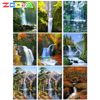 

5D Diamond Mosaic Cross Stitch Scenery Full Square Drill Wall Decor Rhinestone Diamond Embroidery Waterfall 5D Handmade Rp044