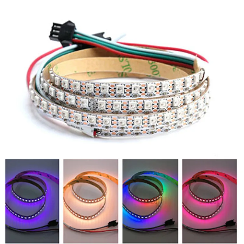 Светодиодная лента WS2812B WS2812 индивидуально Адресуемая умная RGB черная/белая
