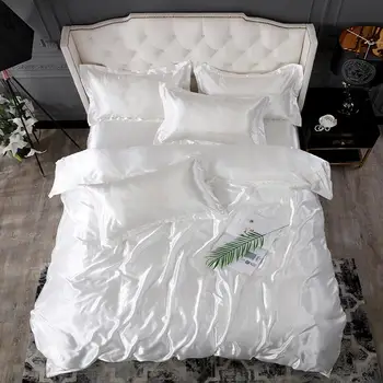 

30 Duvet Cover Pillowcase 3pcs Bedding Set RU Size EU Size Sets Single Size King Double Size Satin Silk Luxury Bedding Sets