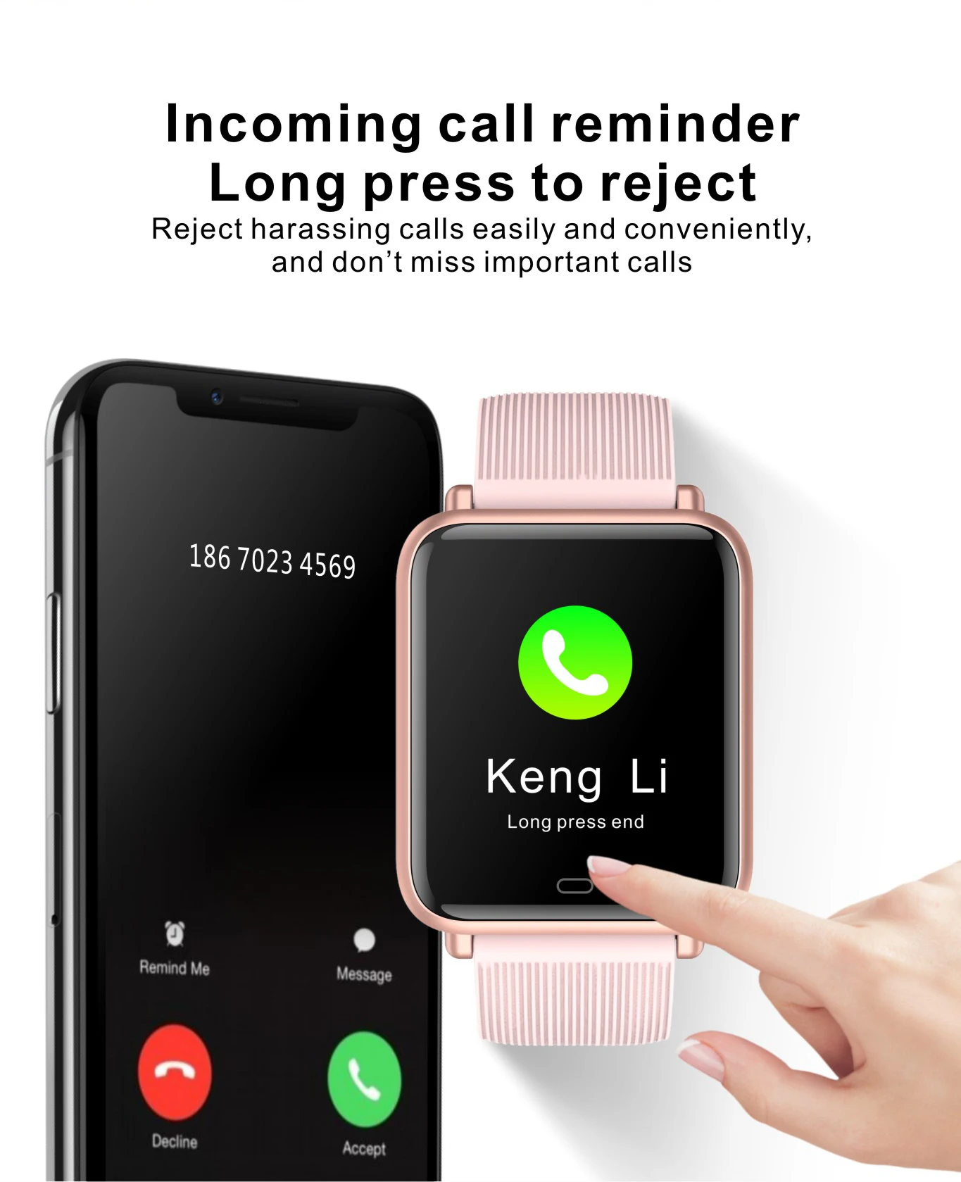 2022 Body temperature,Whole snack rate monitoringBlood oxygen monitoringMultiple sports modes,Caller ID and rejection Smartwatch