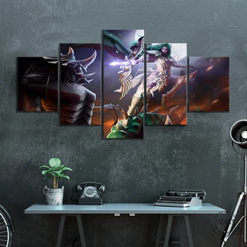 

5pcs World of Warcraft II WoW Game Characters HD Printed Posters Picture Oil Painting on Canvas for Home Decor