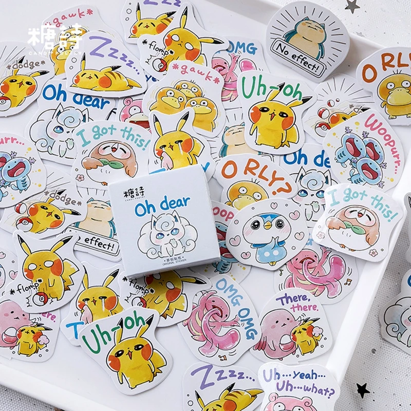 

Pokemon Mini Sticker Kawaii Cartoon Animal Decoration DIY Ablum Journal Diary Scrapbooking Label Stickers Set Stationery