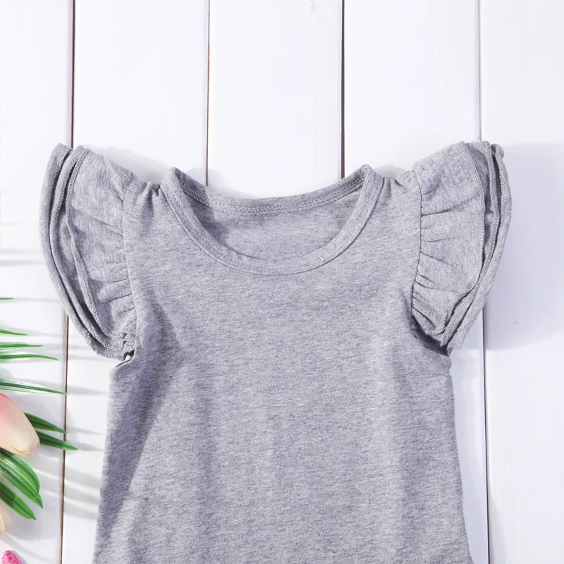 Infant Baby Girls Boys Clothes Short Sleeve Romper Outfits Jumpsuit Newborn Kids Boy Girl Ruffle Rompers 0-24M