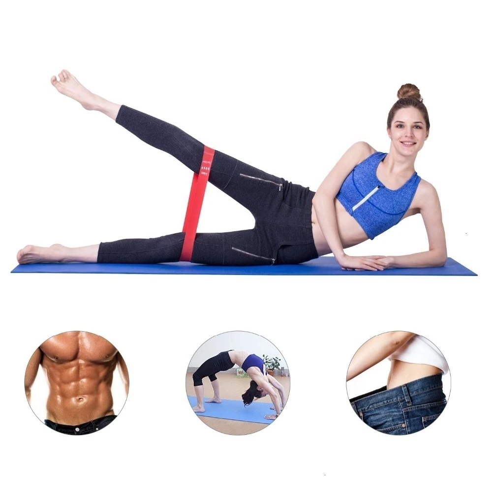  4 Resistance Loop Bands Womens - Glutes  Legs  Yoga  Pilates  Gym Set of 4 Workout Resistance Bands Body building Equipmen (3)