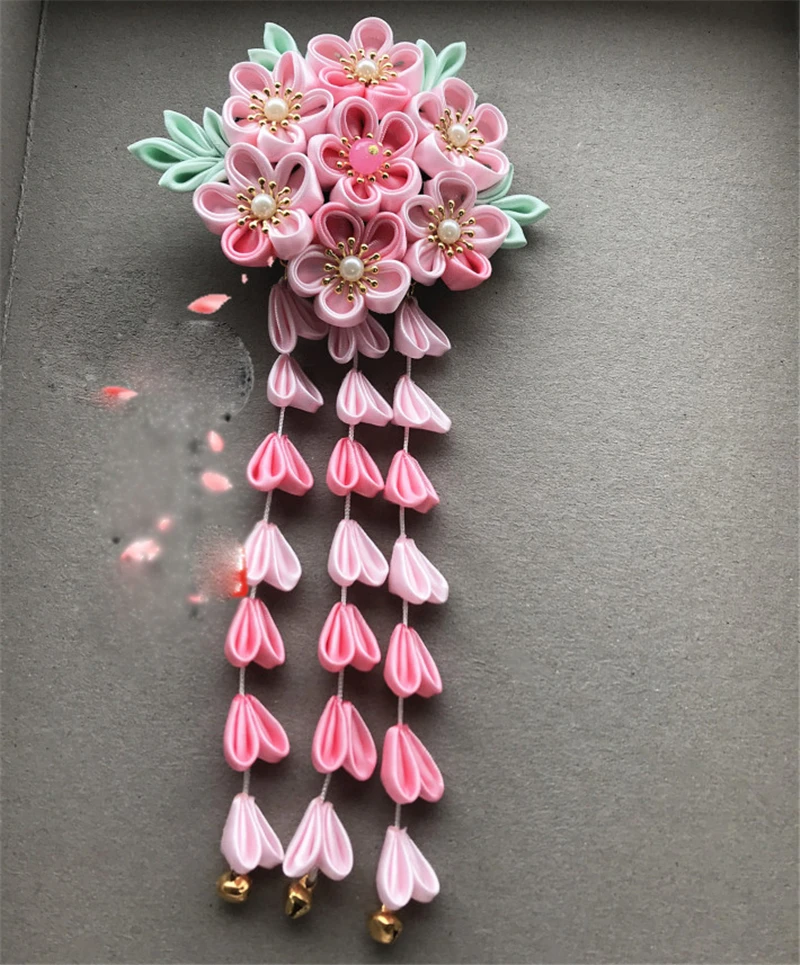 Сакура tsuami Kanzashi шпилька для ханьфу, косплей реквизит ручной работы, аксессуары для костюма, Цветочный декор для женщин и девочек, 1 шт - Цвет: M