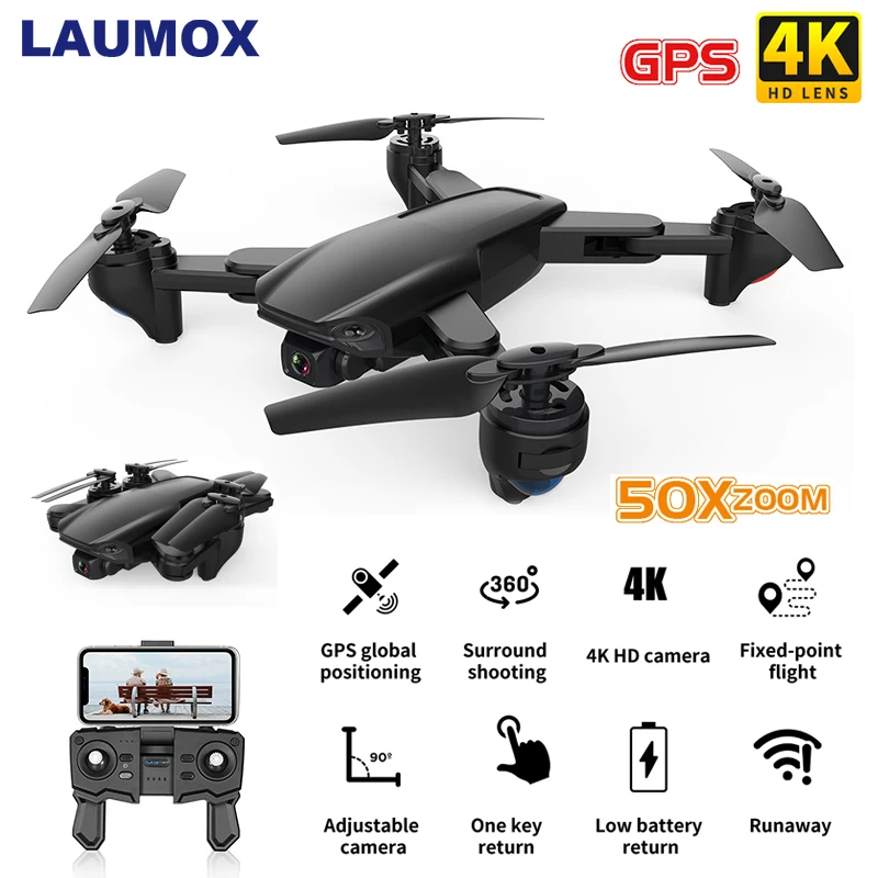 Дрон LAUMOX SG701 SG701S GPS Wi-Fi FPV камера 4K HD складной расстояние управления 500 м 50x зум RC