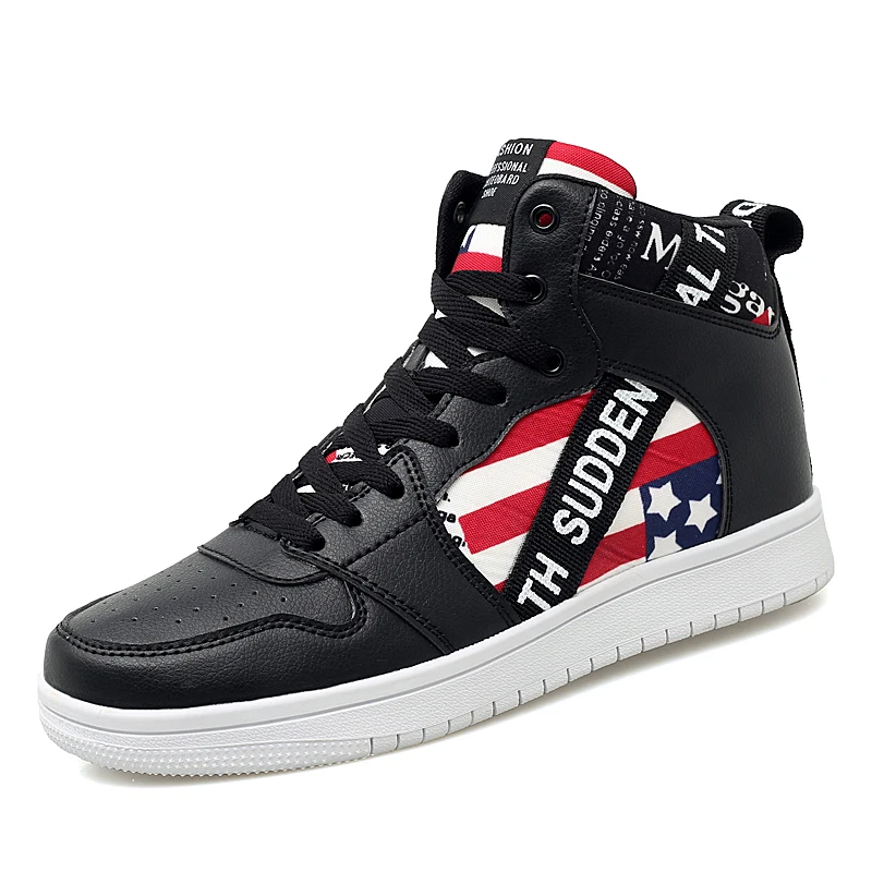 

2020 men's casual board shoes fashion trend men's shoes high-top walking shoes lace-up wear-resistant comfortable men's shoes