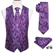 Mens Silk Vest Classic Party Wedding Red Paisley Solid Floral Waistcoat Vest Pocket Square Tie Slim Suit Set Barry.Wang BM-2009 Mens Silk Vest Classic Party Wedding Red Paisley Solid Floral Waistcoat Vest Pocket Square Tie Slim Suit Set Barry.Wang BM-2009