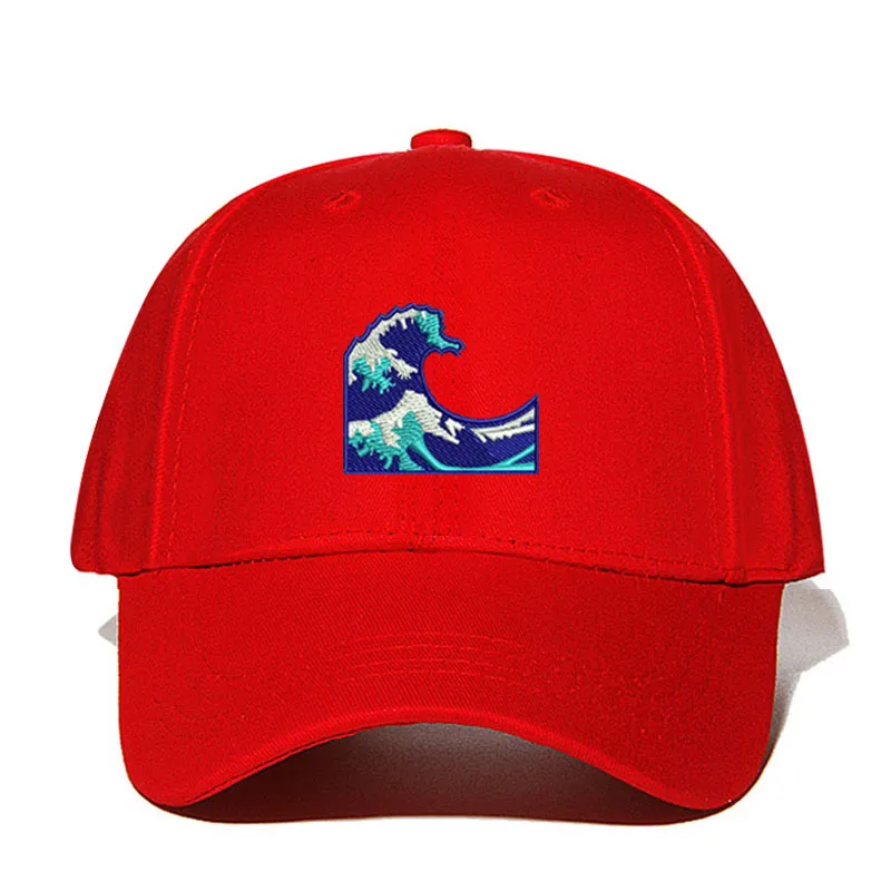 Red Дышащие Волны Snapback Бейсболки бейсболка с ремешком кепки Bboy шапки хип-хоп для мужчин и женщин шапка черный белый Dropshippi - Цвет: Red