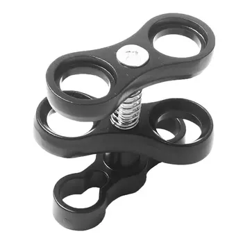 

Aluminum Alloy Butterfly Clip Scuba Diving Light Torch Dual Ball Joint Arm Dual Holder for Underwater Photography Diving Light