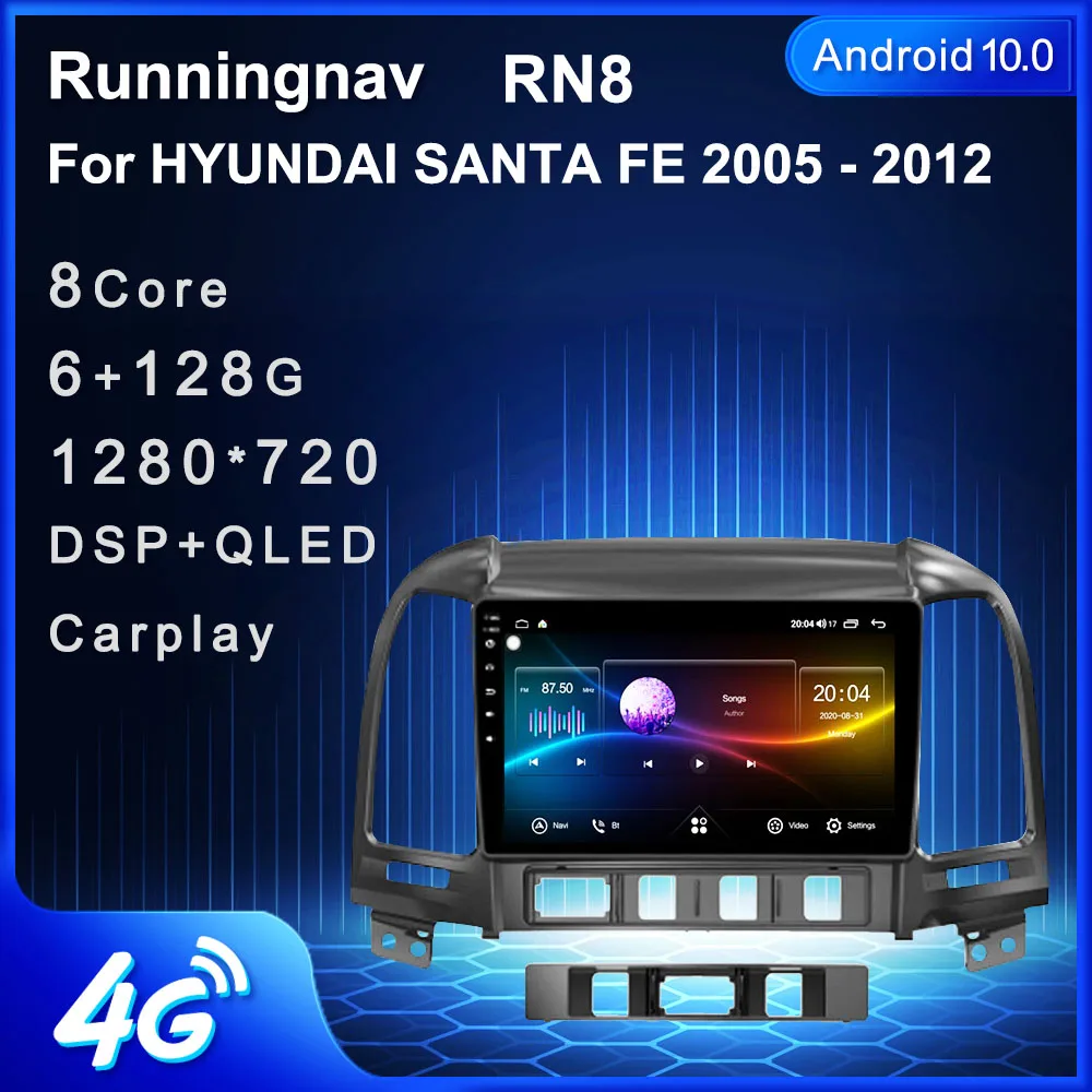 

4G LTE Android 10.1 For HYUNDAI SANTA FE 2005 - 2008 2009 2010-2011 2012 Multimedia Stereo Car DVD Player Navigation GPS Radio