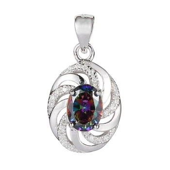 

Eulonvan 925 sterling silver christmas pendant Noble women for Jewelry & Accessories Charms gifts Rainbow Cubic Zirconia S-3731