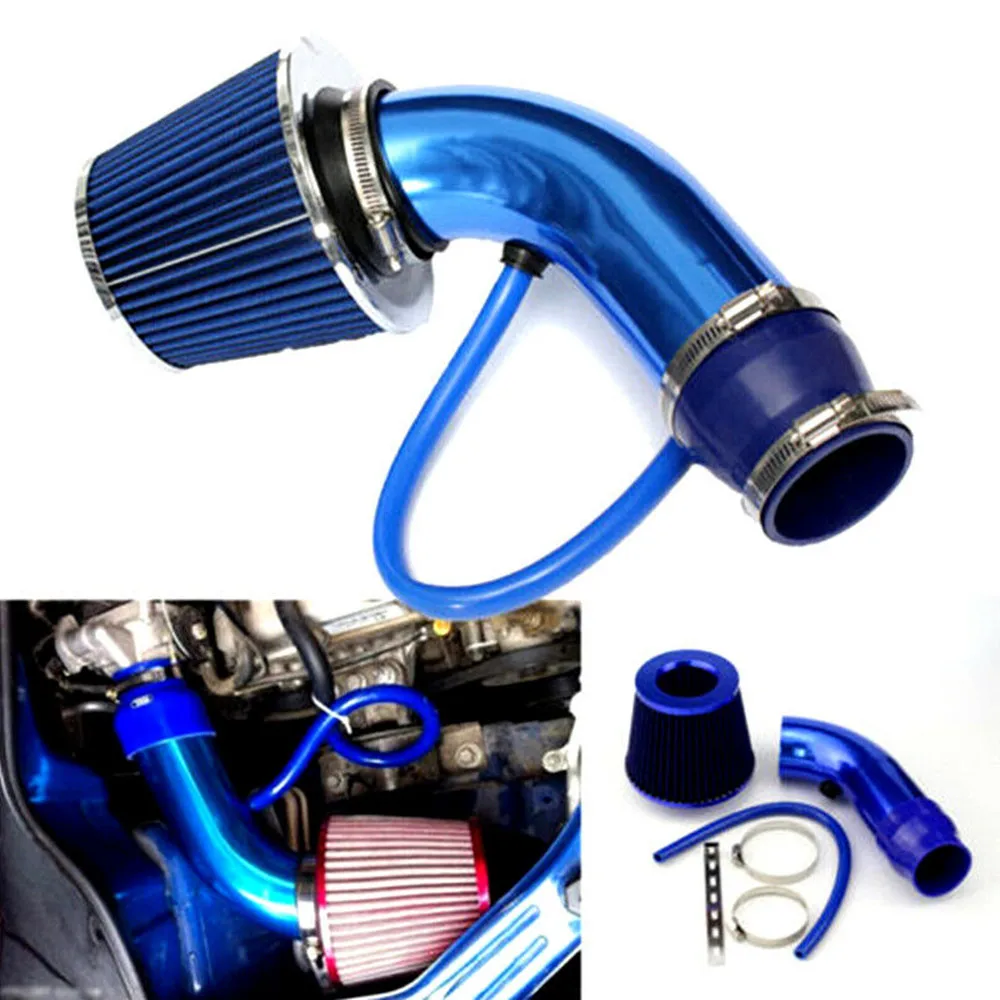 Clamp Accessories Blue Air Intake Kit Pipe Diameter 3/" Cold Air Intake Filter