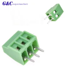 10 Uds kf120-2.54-2P 3P 2,54 MM pin recto pcb Bloque de terminales de tornillo conector KF120 2PIN 3PIN verde