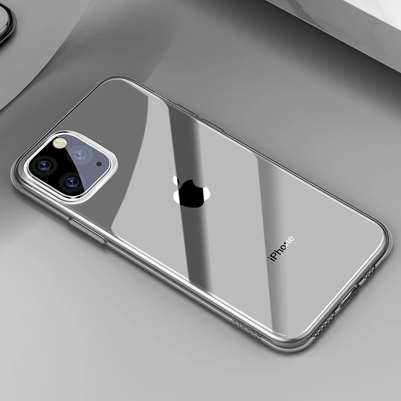 Black No Plug Baseus чехол для iPhone 11 Pro Max, ультра тонкий мягкий ТПУ, прозрачный силиконовый чехол для iPhone Xs Max XR Capin - Цвет: Black No Plug