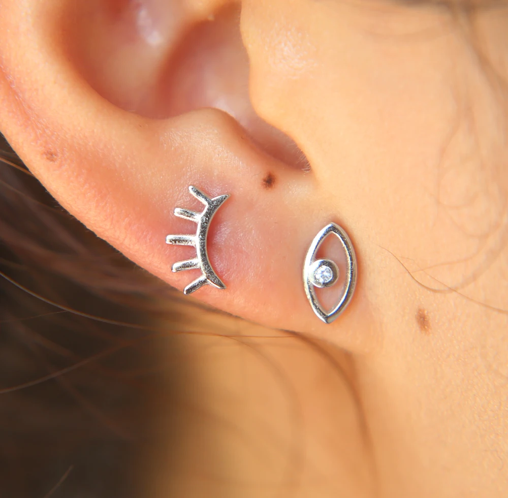 Горячая Trust 925 пробы серебряные женские ювелирные изделия модные милые серьги-гвоздики для бровей сглаза набор для девочек шикарный подарок