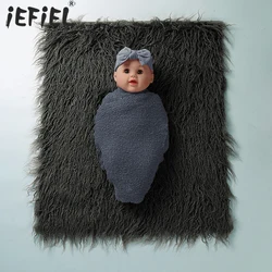 Newborn Baby Photography Props Wraps Swaddle+Blanket+Headband 3pcs Set Photo Costumes Photo Shoot Studio Boys Girls Clothing