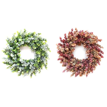 

Large Size 22” Eucalyptus Front Door Wreath Handcrafted Wreath for Home Decor