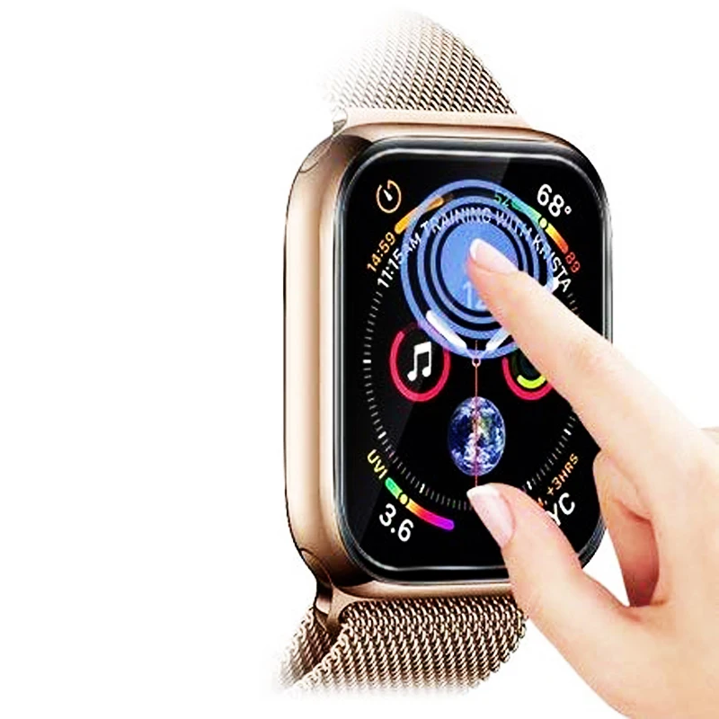 Защитная пленка на весь экран для apple watch 5/4/3 44 мм 40 42 38 нано жидкое УФ закаленное