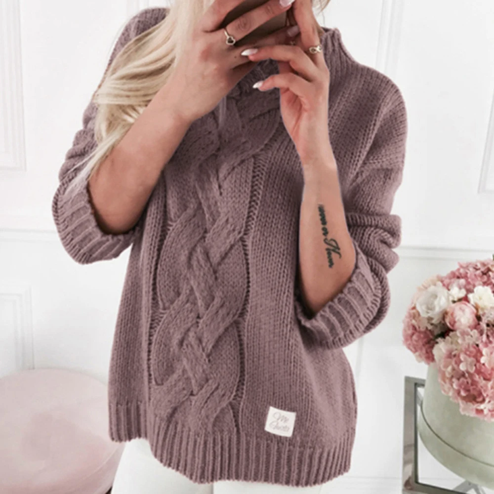 Women Turtleneck Sweaters 2019 Solid Color Sweater Jumpers Candy Harajuku Short Twisted Dropshipping | Женская одежда