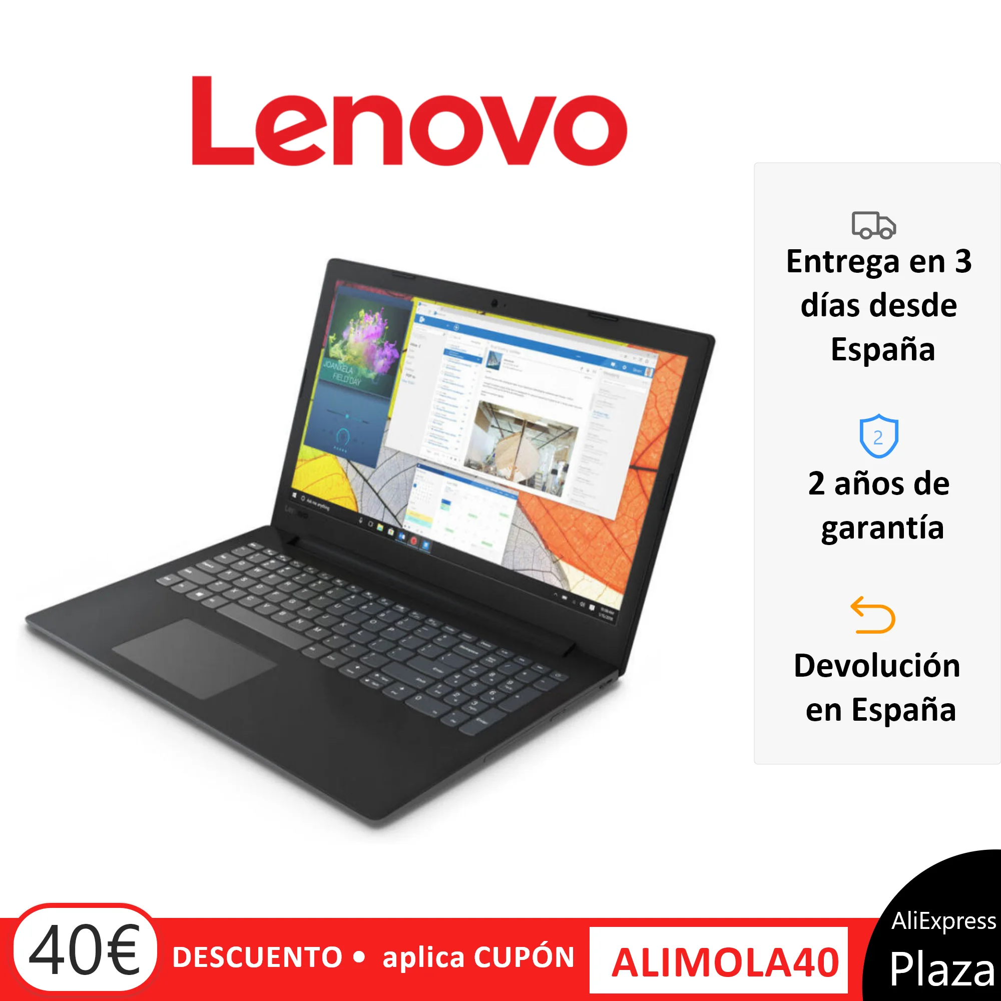 LAPTOP 15 ''-LENOVO V145-15AST-AMD A9-9425/8 GBGB/256 SSD/RADEON R5- windows 10 Home FHD Keyboard Spanish Dictionary